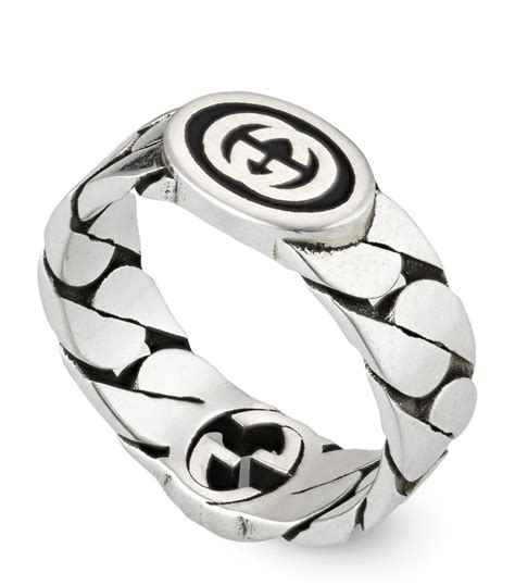 gucci silver ring with g|More.